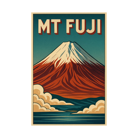 Mt. Fuji Vintage Art Deco Style Wall Poster