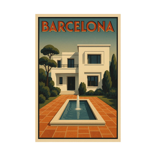Art Deco Barcelona Villa Wall Poster