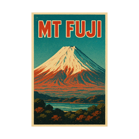 Mt Fuji Retro-animated Wall Poster