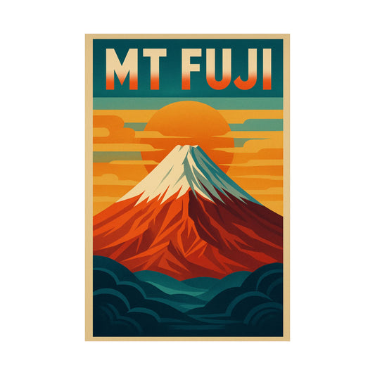 Mt. Fuji Retro Art Deco Wall Poster