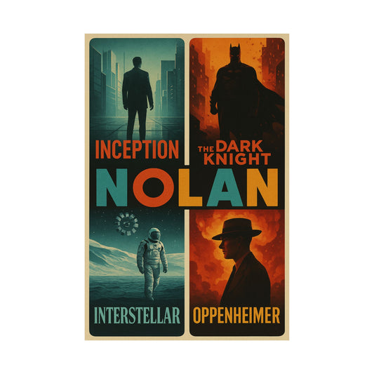 Nolan - Retro Christopher Nolan Movie Wall Poster